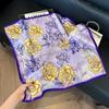 [Estilo Floral] Pañuelo de Seda Amazon Transfronterizo para Mujer 2025 Nuevo Regalo Delgado de Alta Gama para Mamá Pañuelo Cuadrado de 70