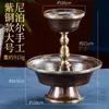 Foyuanhui Nepal Importado Hecho a Mano Copa Protectora de Cobre Rojo Hogar Confesión Dios de la Riqueza Guanyin Chapado en Plata para Adornos de Copa de Vino