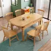 Plataforma retrátil de madeira maciça nórdica moderna e simples mesa de jantar dobrável de carvalho mesa de jantar e cadeira combinação móveis para sala de jantar doméstica