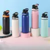 Taza Térmica de Acero Inoxidable Portátil para Ciclismo al por Mayor Transfronteriza con Asa, Gran Capacidad, Aislamiento Frío y Caliente, Botella de Agua Deportiva, Personalizable