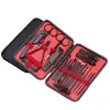 Set de cortauñas de acero inoxidable negro en stock al por mayor pinzas para cutícula cuchillo de pedicura aguja para acné herramientas de belleza