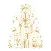 Pegatinas de vidrio navideñas, decoraciones electrostáticas para árbol, pegatinas para ventana, pegatinas doradas para puerta, pegatinas decorativas de ambiente navideño, hoja completa