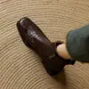 ~Encuentros de Lujo a Buen Precio~ Botines Cortos para Mujer con Punta Cuadrada, Hechos de Piel de Oveja de Primera Capa por Dentro y por Fuera, con un Tacón Grueso de 3.5cm y Cierre Lateral, Exudando Elegancia