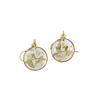 Aretes exquisitos de flor real de venta caliente transfronteriza resina gota pegamento joyería de flor seca aretes nomeolvides joyería artesanal al por mayor