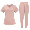 Uniforme para Homens e Mulheres, Médico, Salão de Beleza, Enfermeiro(a), Hospital, Clínica Odontológica, Jaleco, Terno com Linha de Cor Sólida, Logotipo Bordado