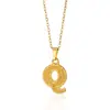 Collar de Acero Inoxidable con Baño de Oro de 18 Quilates, Color Dorado Imitación, Letra Inglesa 26, Estilo Metálico Elegante, Popular Transfronterizo, Joyería de Moda