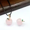 Pendente Pequeno de Maçã de Cristal Natural Brincos DIY Artesanais Acessórios para Colar Pingente Pequeno Fresco Artesanal Venda por Atacado
