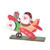 Nova decoração de Natal montada de madeira pintada Papai Noel carro avião ornamentos boneco de neve Fawn janela