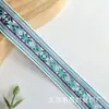 Fita de Jacquard Riscado com Renda Estilo Étnico Losango Flor de Seis Folhas 2,3cm Roupas Étnicas Miao Acessórios para Cortinas de Casa Decoração DIY