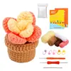 Pacote de Material para Crochê de Flor em Vaso de Planta de Tricô de Lã Worsted Artesanal DIY da Amazon Está Pronto para Entrega