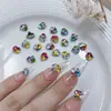 Explosões cor doce refrigerante lantejou broca de unha glitter gradiente cor mista K9 fundo pontiagudo formato diamante joia para unha