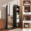 Estantería Giratoria Móvil con Espejo de Vestir Integrado, Espejo de Cuerpo Entero, Espejo de Pie, Espejo para Almacenamiento y Exhibición de Periódicos en Casa, Espejo de Prueba