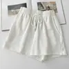 Comercio exterior al por mayor shorts de color liso para mujer verano finos holgados talla grande cintura alta rectos pierna ancha ocio deportes pantalones cortos ajustados