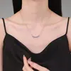 Colar com Pingente de Moissanita Cor D 1.4 Quilates Sete Fileiras Diamante Sorriso Simples S925 Prata Esterlina Colar Feminino Estilo Ins Feminino