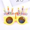 Gafas de cumpleaños de moda al por mayor para niños, gafas divertidas creativas para fiesta, accesorios para fotos, gafas para modelar pasteles