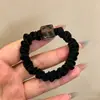 Prendedor de cabelo preto para rabo de cavalo alto para mulheres, altamente elástico e durável, não puxa nem deixa marcas no cabelo, faixa de cabelo, acessório de cabelo elástico