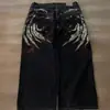 Jeans Clássico Retro Y2K Solto com Letras da Moda deste Ano Calças de Perna Larga Estilo Punk Casual High Street para Homens