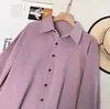 Suave Púrpura Taro 2025 Principios de Primavera Nuevo Top Camisa de Pana de Manga Larga Camisa Casual Abrigo 6477