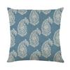 Funda de almohada a cuadros con diseño retro de rosas en crema y azul, para el hogar, el sofá y la oficina.
