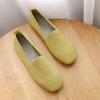 Sapatilhas Tecidas Plus Size para Mulheres 2022 Primavera & Outono Novo Estilo Sapatilhas Tecidas com Voo Bico Quadrado Sapatos de Tecido Tricotado Solado Macio Sapatos de Vovó para Grávidas