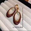 Pendientes Ovalados Huecos Geométricos Europeos y Americanos Exagerados y Grandes con un Diseño de Alta Gama y Personalidad Única, Pendientes Elegantes y Sofisticados para Mujeres