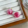 Brincos de Bola Redonda Estilo Dopamine Girl de Verão Cor de Doce Geométricos Alta Transparência Transparentes Frescos Vibrantes Fofos para Mulheres