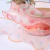 Cinta de hilo de nieve con borde ondulado de lunares Lazo DIY para accesorios para el cabello Empaque de flores para floristería Cinta de hilo de nieve con borde rizado de lunares