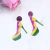 Aretes Personalizados de Corona de Carnaval Aretes de Máscara de Estrella Aretes Acrílicos Estampados Aretes para Mujer