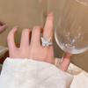 Anillo Abierto de Mariposa Colorido para Mujer Diseño de Nicho de Lujo Ligero Anillo de Circonita Anillo Dulce Elegante Super Hada Joyería