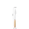 Cuchillo y tenedor de acero inoxidable con mango de haya, cuchara, tenedor para fruta, palillos, vajilla de acero inoxidable estilo japonés, cuchara y tenedor con mango de madera maciza para el hogar