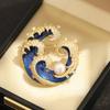 Broche de Perla de Agua Dulce con Forma de Spray de Zircón de Lujo Accesible Nuevo Lujoso Elegante Retro Pin para Traje Accesorios para Ramillete