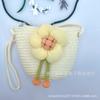 Bolsa de Concha Hecha a Mano con Flores de Dibujos Animados Transfronteriza, Bolsa Tejida de Girasol para Niños, Bolso de Paja Casual para Hombro de Viaje