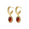 Pendientes de gemas rojas, estilo francés, para mujer, novedad 2023, elegantes y populares, ligeros, de lujo y de alta calidad.