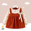 Bata para Niños Babero para Comer Bebé Impermeable Anti-Suciedad Bolsillo para Arroz Delantal de Pana Otoño e Invierno Niñas Vestido Invertido