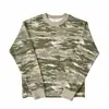 T-shirt versátil e moderna de manga comprida em estilo de rua retrô americano com estampa de camuflagem única, top casual estiloso