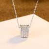 Pag&Mag Collar Colgante Cuadrilátero de Moda Diseño para Mujer Plata S925 Estilo Coreano Circonita Fábrica de Joyería de Plata Venta Directa