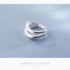 Anillo de Plata S925 para Mujer Estilo Japonés y Coreano Anillo de Línea Doble Tendencia Personalizada Anillo de Dedo del Pie para Mujer Super Trabajo J4939