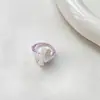 Anillo Flor de Dopamina para Mujer, Accesorio de Diseño Nicho, Anillo para Dedo Índice, Anillo Apilable de Perlas para Vacaciones en la Playa, Anillo Muy Hermoso