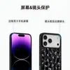 Funda de teléfono floral con rayas verticales de fondo negro para Apple 17promax funda de cristal negro iPhone18pro comercio exterior al por mayor