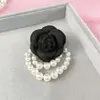 Broche de Flor de Camelia de Perlas de Alta Gama de 5 cm Accesorio de Pin Retro de Tela Broche de Camelia Estilo Chanel