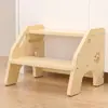 Taburete de Dos Niveles para Niños para Subir y Torre de Aprendizaje, Taburete Doméstico para Lavarse, Taburete de Madera Maciza para Pararse en la Cocina, Baño, Inodoro