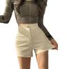 Shorts Blancos para Ropa Exterior de Verano para Mujer, Pantalones Casuales de Cintura Alta Elásticos Ajustados que Cubren la Cadera, Pantalones Cortos Negros Sexy, Tendencia de Primavera y Otoño