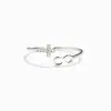 Anillo abierto de moda con símbolo de la suerte de cruz infinita estilo minimalista europeo y americano para mujer, anillo con símbolo de infinito para mujer