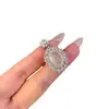 Novo Pingente de Cabochão de Calcedônia Branca de Alta Qualidade Estilo Chinês com Banhos de Prata e Calcedônia de Gelo Lua Branca Incrustada, Corrente de Clavícula de Luxo Leve para Mulheres