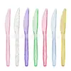 Cuchillo, Tenedor y Cuchara de Cristal Transparente con Polvo Dorado, Cuchillo, Tenedor y Cuchara Desechables para Fiesta, Fiesta de Cumpleaños, Decoración de Fiesta, Tenedor para Pastel y Postre