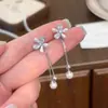 Brincos de Borla com Flor de Alto Padrão Leve Luxo Longos 2025 Novo Estilo Brincos Círculo Elegantes Super Fada Frescos Brincos