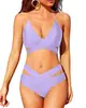 Traje de Banho Feminino Europeu e Americano Dividido 2025 Transfronteiriço Estampado Combinando Cores Cintura Alta Bikini Amazon bikini