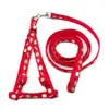 Correa de pecho para perro con estampado de perro de 1 cm de ancho, campana colgante en el cuello, juego de tracción para gato personalizado, suministros para exteriores, antipérdida