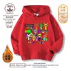Caja de Ritmos Sprunki Nuevo Juego de Música Ropa Sudadera con Capucha Otoño e Invierno Tops Forrados de Polar para Niños y Niñas
