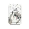 Funda para tarjeta de corazón de niña mapache estudiante de campus tarjeta de comida control de acceso a autobús insignia certificado cordón largo soporte protector